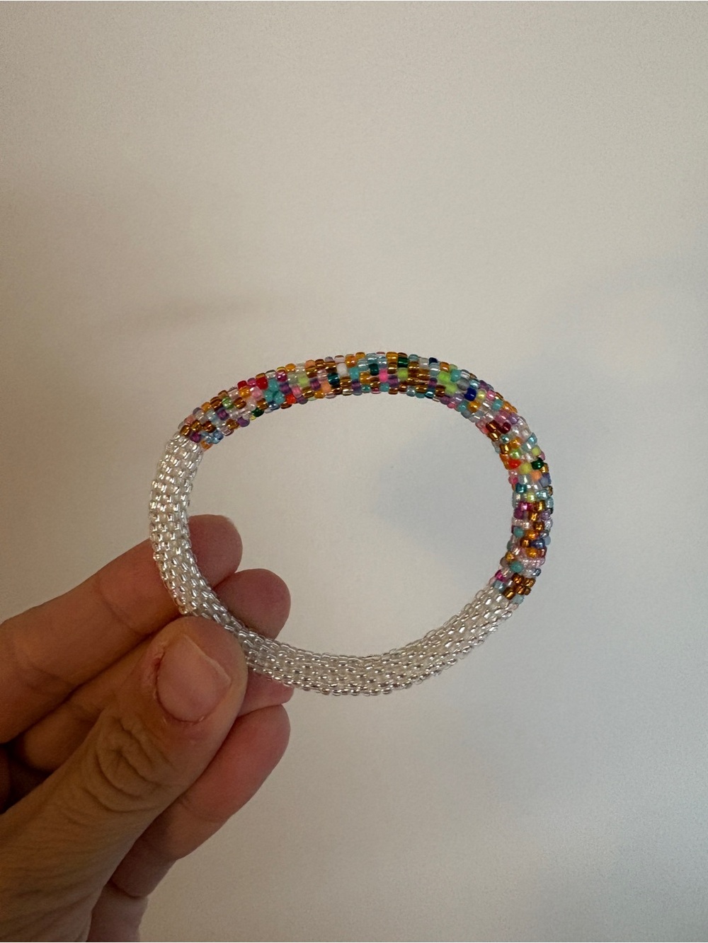 Beaded Multicolor and Silver Stretch Bracelet - Women Jewelry
